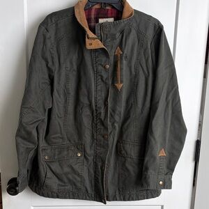 Women’s Olive Green Jacket with Brown Accents